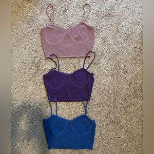 Signatures Three Tops. Mauve, Purple, Blue